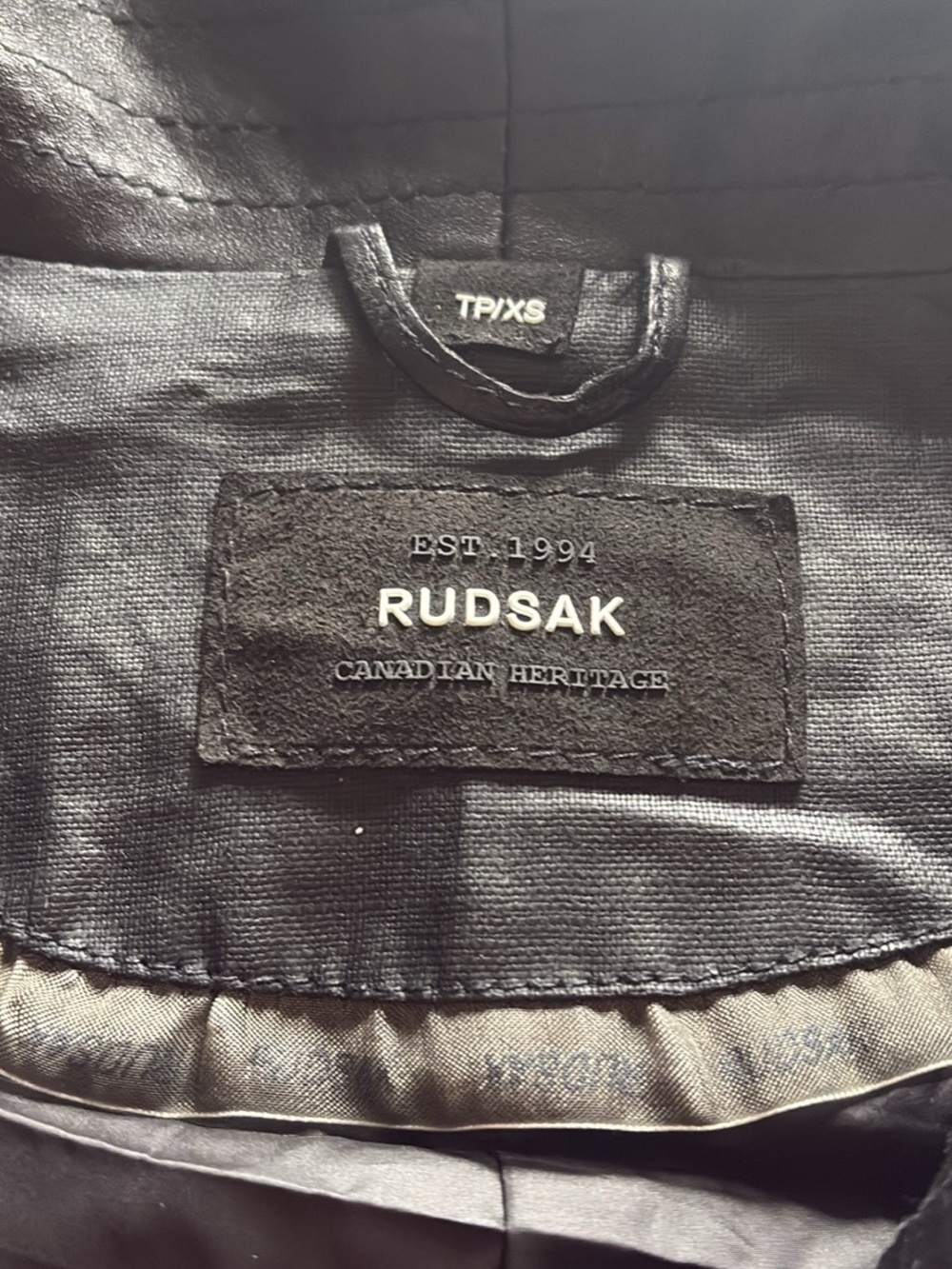 RUDSAK Black Leather Jacket with Branded Patch